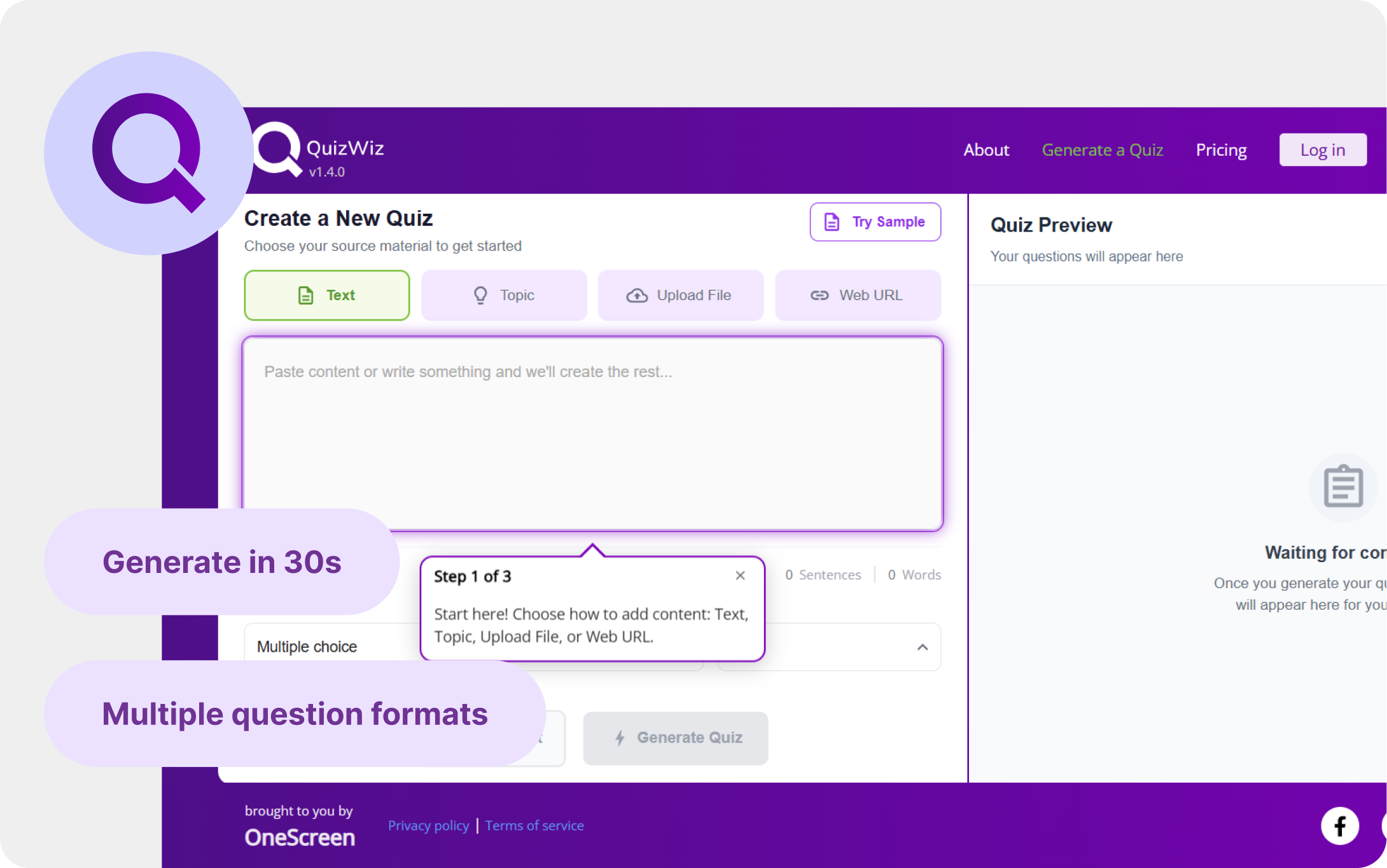 QuizWiz Generator preview